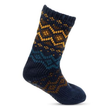 Totes Men's Fleece Lined Slipper Socks - Fairisle 