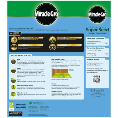 Miracle Gro Professional Super Seed, Drought Tolerant Lawn – 200m²