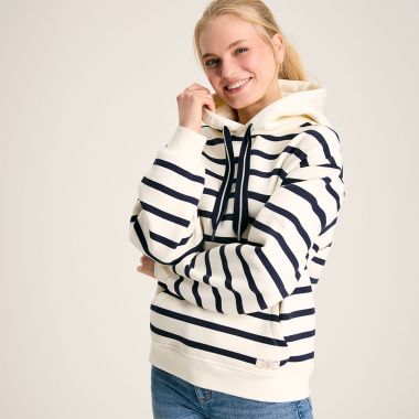 Joules Women's Milbourne Striped Hoodie - French Navy