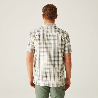 Regatta Men's Mindano VIII Short Sleeve Shirt - Agave Green/Ash/Marshmallow Check
