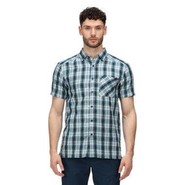 Regatta Men’s Mindano VI Short Sleeved Shirt – Pacific Green Check