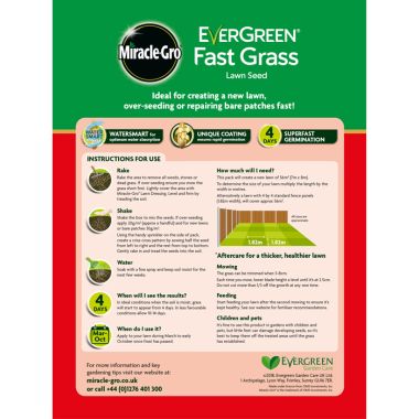 Miracle-Gro EverGreen Fast Grass Lawn Seed – 56m²