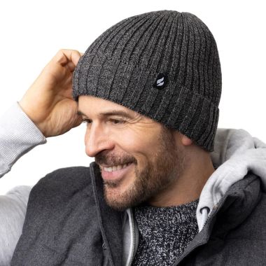 Heat Holders Men’s Lawson Ribbed Hat – Charcoal