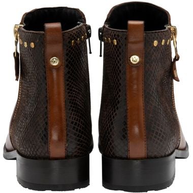 Lotus Women's Moire Ankle Boots - Tan/Snake