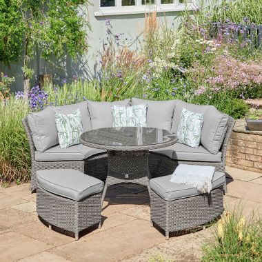 LG Outdoor Monte Carlo 5 Seater Curved Garden Furniture Dining Set