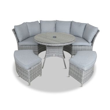 LG Outdoor Monte Carlo 5 Seater Curved Dining Garden Furniture Set