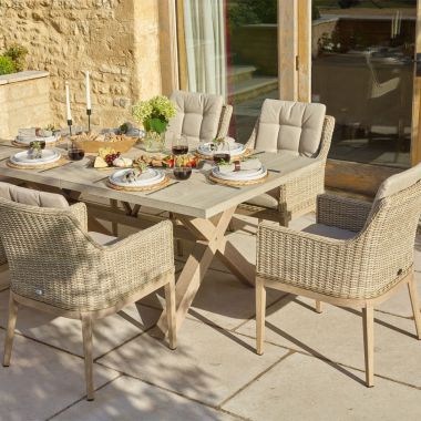 Bramblecrest Monterey Vogue 6 Seater Dining Garden Furniture Set
