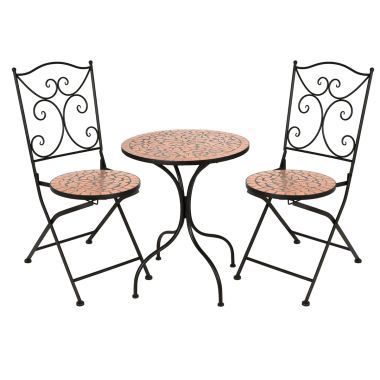 Mosaic 2 Seater Bistro Garden Furniture Set - Terracotta