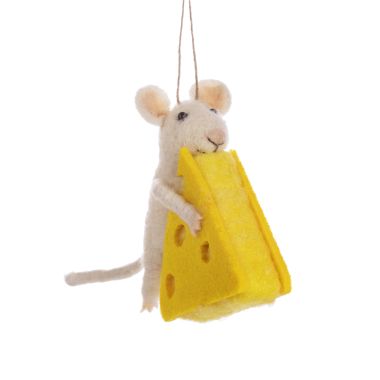 Mouse Gets The Cheese Felt Decoration - 10cm