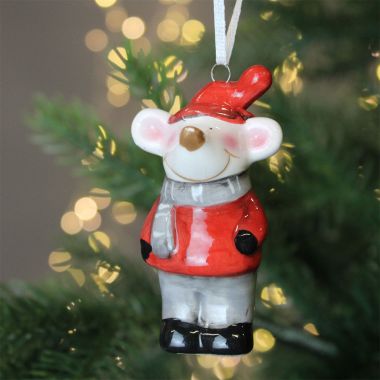 Christmas Mouse Decoration - 8cm