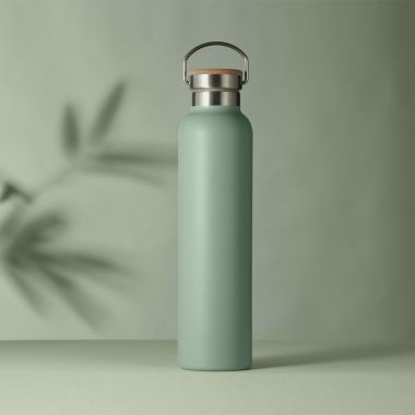 Natural Life Stainless Steel Bottle with Bamboo Lid, Mint - 750ml