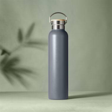 Natural Life Stainless Steel Bottle with Bamboo Lid, Slate - 750ml
