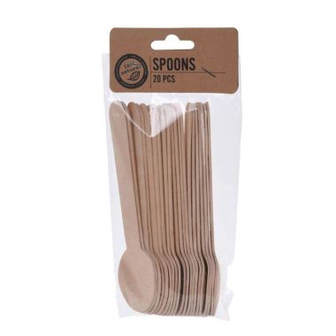 Natural Bamboo Eco Friendly Spoons - Pack of 20
