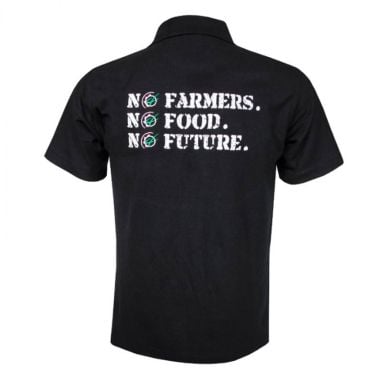 Grassmen 'No Farmers No Food No Future' Polo Shirt - Black