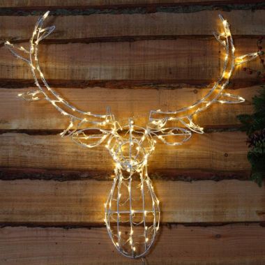 NOMA 85cm Wire Frame Reindeer Head LED Light Figure – Warm White