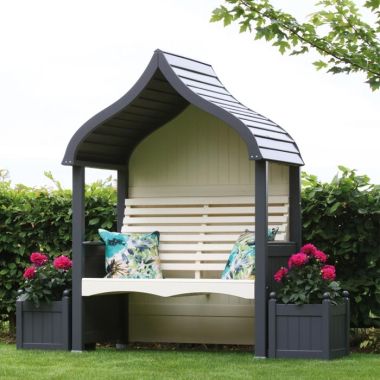 AFK Orchard Painted Arbour - Charcoal & Cream