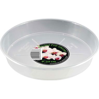 Growth Technology Orchid Saucer for Pot, 9cm - 15cm - Clear