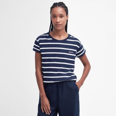  Barbour Women's Otterburn Stripe T-Shirt - Navy 