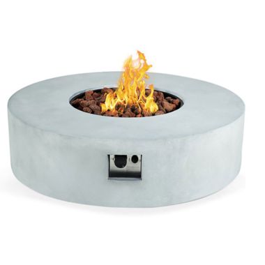 Outdoor Round Gas Firepit – Light Grey