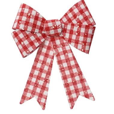 Red & White Bow Decoration - 17cm