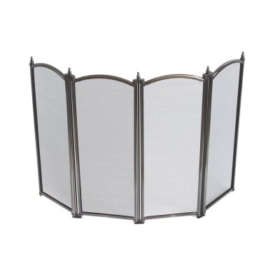 Mansion Pewter 4-Fold Fire Screen - 64cm