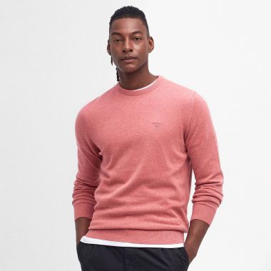 Barbour Men's Pima Cotton Crew Neck Sweater - Pink Clay 