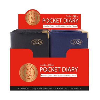 Leather Effect Pocket Diary - 2024