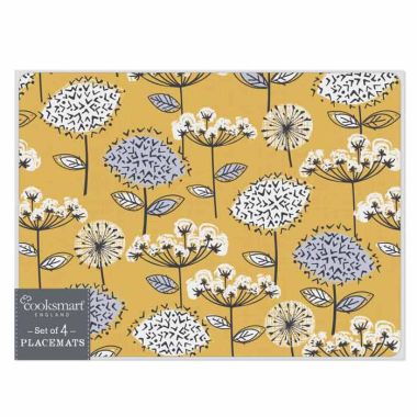 Cooksmart Placemats, Pack of 4 – Retro Meadow