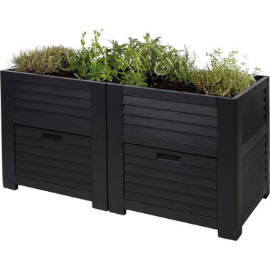 Double Planting Bed with Storage Space