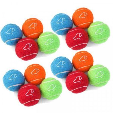Zoon Squeaky Pooch Small Tennis Balls, 6.5cm - Pack of 12