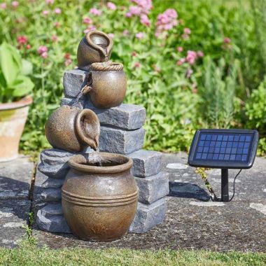Smart Solar Pot Falls Hybrid Water Fountain