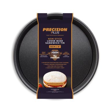 Precision Plus Non-Stick Loose Base Sandwich Tin - 15cm