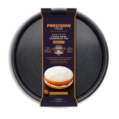 Precision Plus Non-Stick Loose Base Sandwich Tin - 18cm