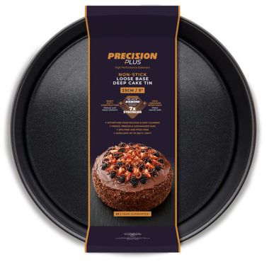 Precision Plus Non-Stick Loose Base Deep Cake Tin - 23cm