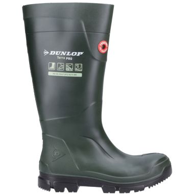 Dunlop Purofort Terrapro Full Safety Wellington Boots - Green