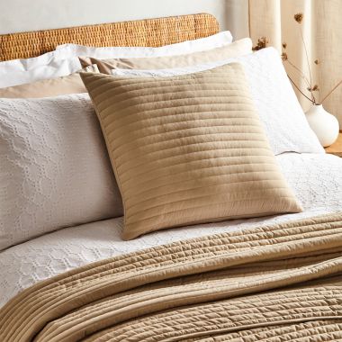 Bianca Fine Linens Quilted Cushion - Natural