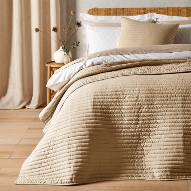 Bianca Fine Linens Quilted Throw - Natural