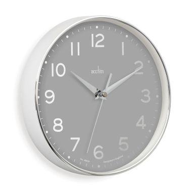 Acctim Rand Wall Clock - Chrome/Grey