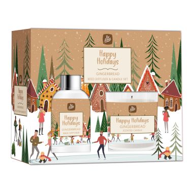 Pan Aroma Happy Holidays Reed Diffuser & Candle Set