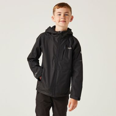 Regatta Children’s Calderdale II Waterproof Hooded Walking Jacket – Black
