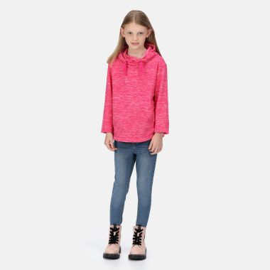 Regatta Children’s Kalina Funnel Neck Lightweight Hooded Fleece – Pink Fusion Marl