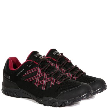 Regatta Women’s Edgepoint III Low Walking Shoes – Black/Beaujolais