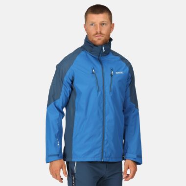 Regatta Men's Calderdale IV Waterproof Shell Hooded Jacket - Snorkel Blue/ Blue Wing