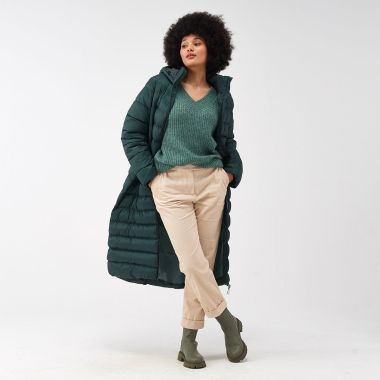 Regatta Women's Elender Quilted Long Coat - Darkest Spruce/ Quiet Green