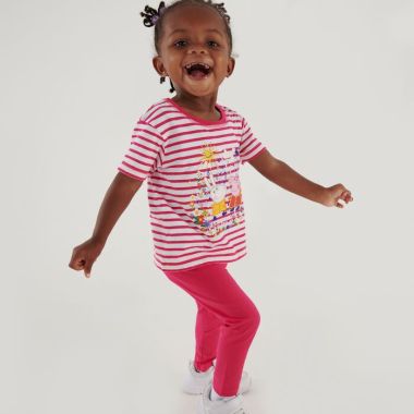 Regatta Children’s Peppa Pig Stripe Short Sleeve T-Shirt – Pink Fusion