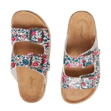 Joules Women's Reina Twin Strap Sandals - White Ditsy