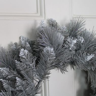 Premier  Silver Tip Christmas Wreath - 50cm