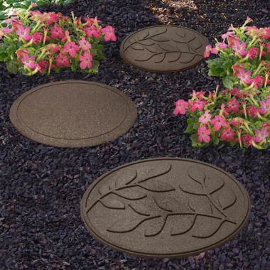Eco Way Reversible Stepping Stone, Leaves - Earth