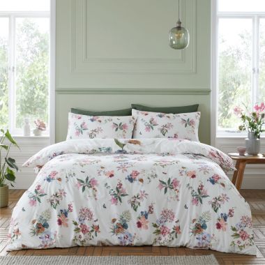 Catherine Lansfield Exotic Garden Bedding Set - White
