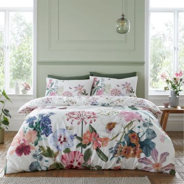 Catherine Lansfield Exotic Garden Bedding Set - White